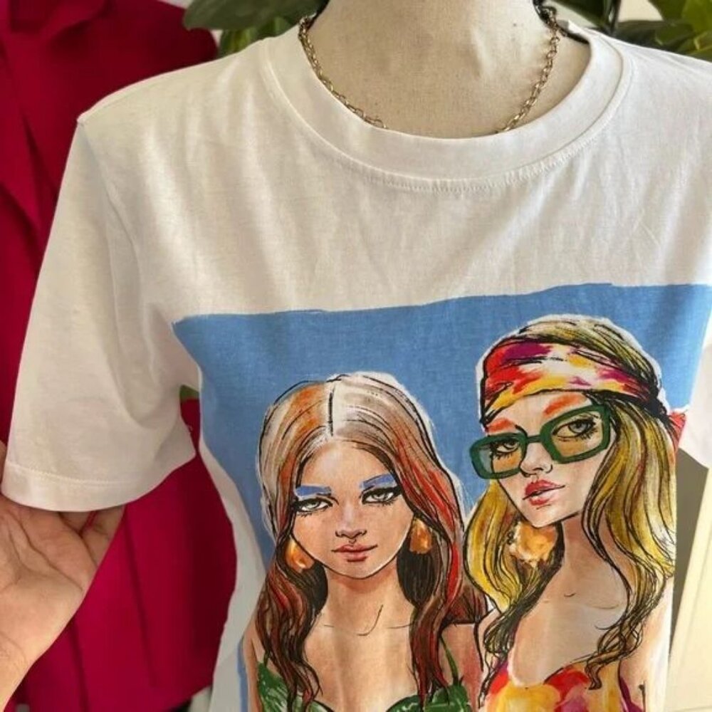 Graphic Printed Girls Cotton Tee Shirt NWT - Picture 2 of 6